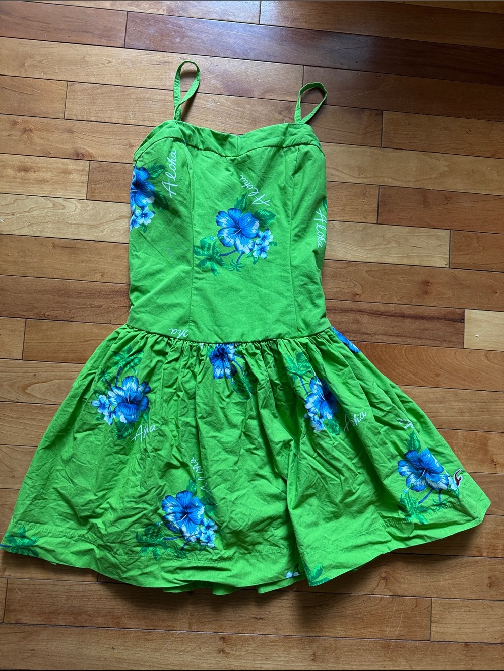 Y2K Hollister Aloha Hawaiian Sundress with Blue Floral Print